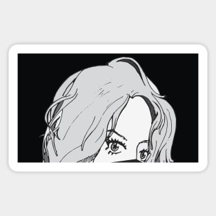 Portrait hidden girl Sticker